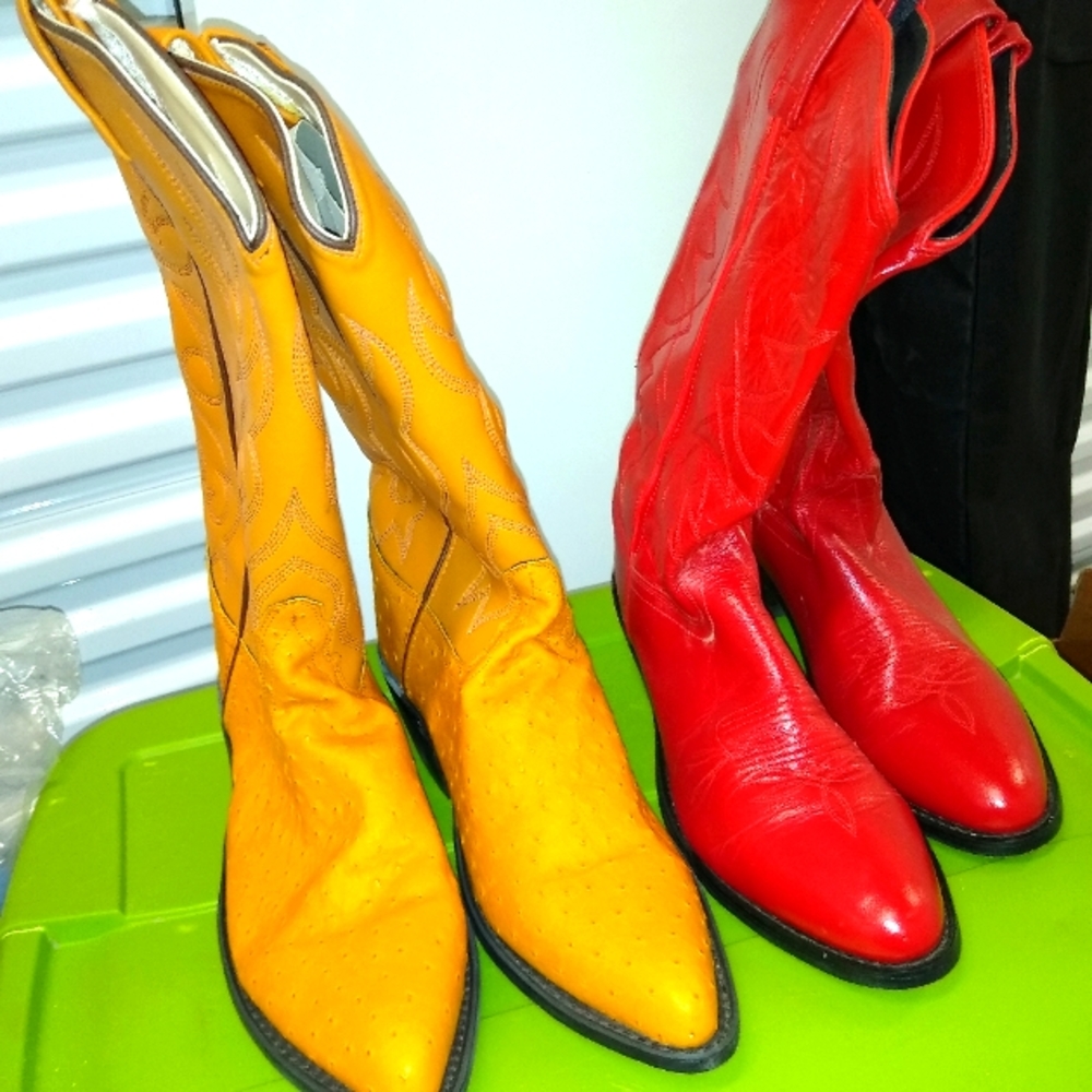 Western Cowboy boots and Chippewa Biker and work boots